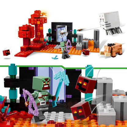 LEGO Minecraft Ambush at the Nether Portal, gaming toy in the Nether & Minecraft Steve's Desert Expedition, set for boys and girls based on the video game.