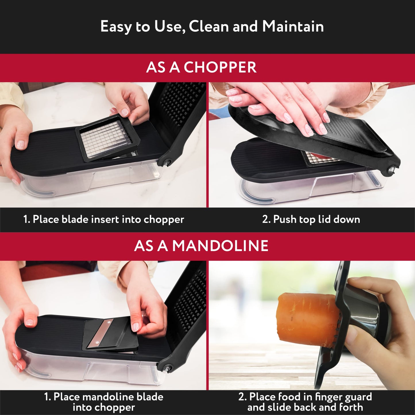Vegetable slicer mandoline vegetable slicer cucumber slicer onion slicer potato slicer fruit slicer grater for vegetables and cheese julienne slicer (6-in-1 compact black)