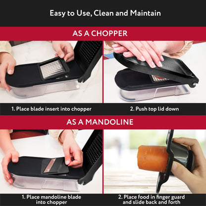 Vegetable slicer mandoline vegetable slicer cucumber slicer onion slicer potato slicer fruit slicer grater for vegetables and cheese julienne slicer (6-in-1 compact black)