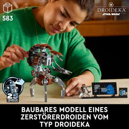LEGO Star Wars Droideka Set, Droid model building kit for adults, office decoration, collector's item, gift idea for men and women 75381