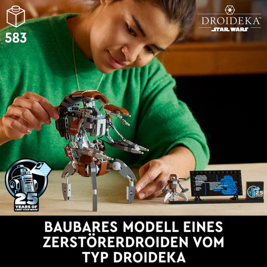 LEGO Star Wars Droideka Set, Droid model building kit for adults, office decoration, collector's item, gift idea for men and women 75381
