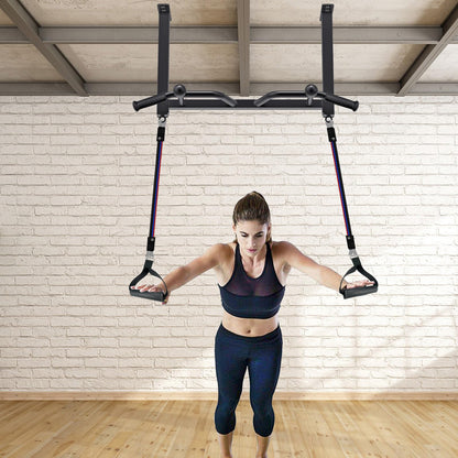 Kipika Heavy Duty Ceiling Mounted Pull Up Bar, Highly Adjustable, Multifunctional Chin Up Bar, Body Workout Home Gym System