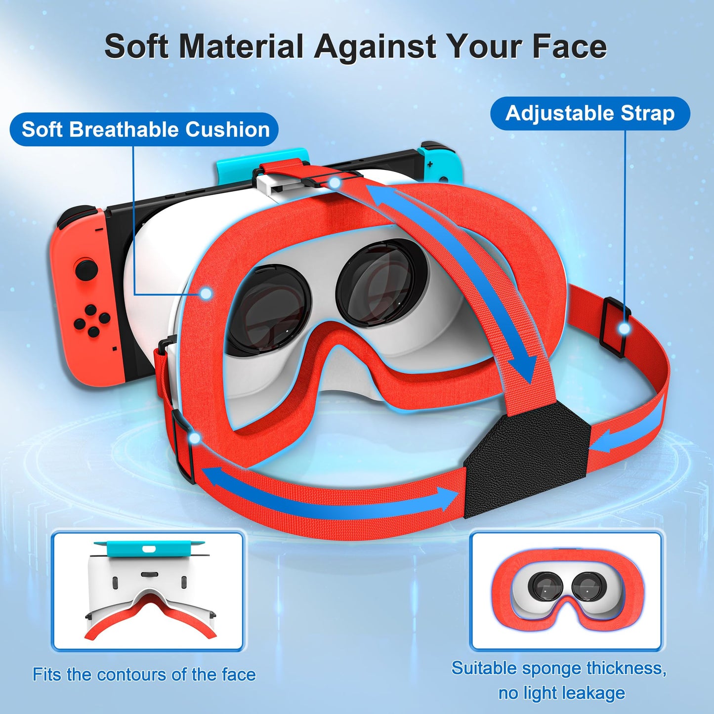 DEVASO VR headset for Nintendo Switch/Switch OLED with adjustable HD lenses, 3D VR (Virtual Reality) headset gaming accessory set, Switch VR Labo goggles, cool stuff for teenage boys.
