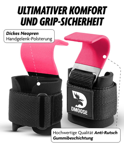 DMoose Fitness Straps for Men & Women (Pair) - Durable 8mm Thick Wrist Straps made of Nylon - Perfect for Powerlifting & Deadlifting Support - Grip Support for Strength Training
