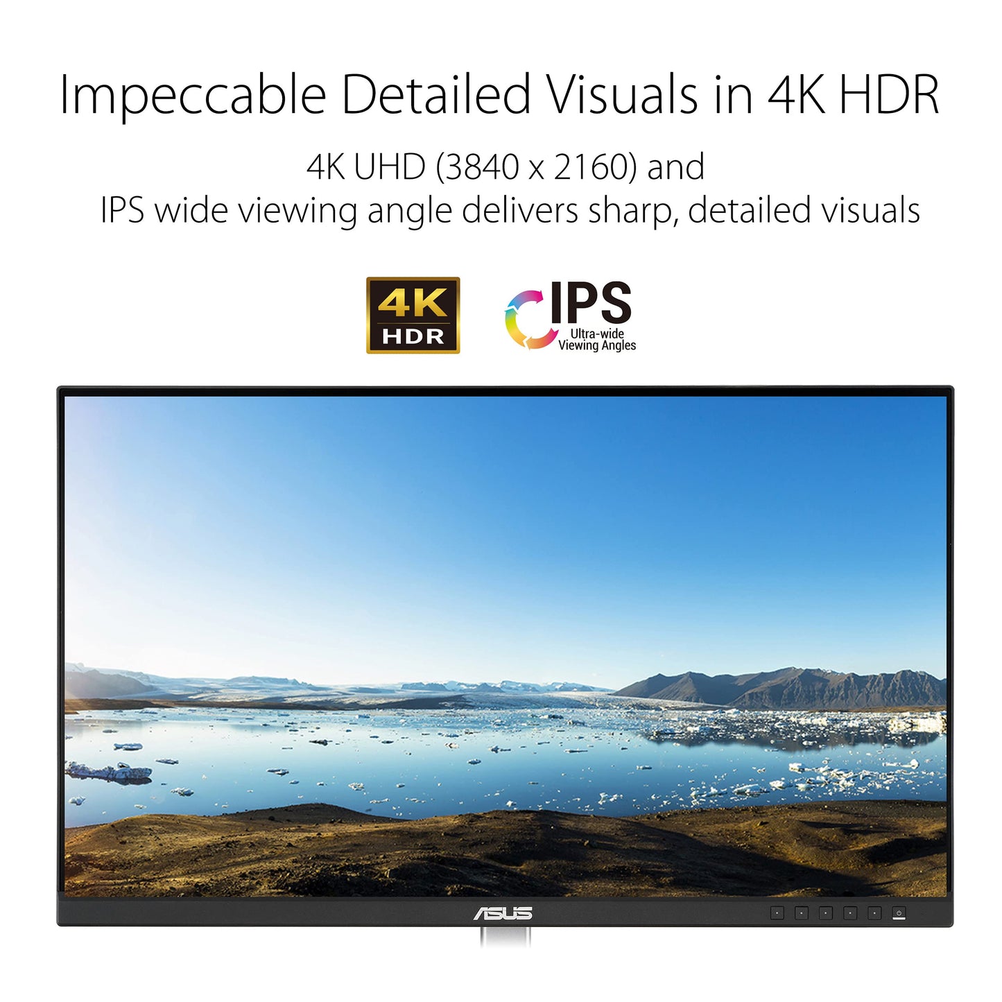 ASUS ProArt PA279CV - 27-inch 4K UHD Professional Monitor - 16:9 IPS, 3840x2160 resolution - ergonomic, Pivot, Calman, high color accuracy, HDR 10 - DisplayPort, HDMI, 65W USB-C, USB Hub, Black