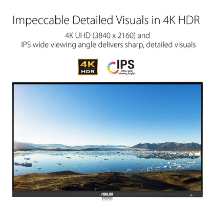 ASUS ProArt PA279CV - 27-inch 4K UHD Professional Monitor - 16:9 IPS, 3840x2160 resolution - ergonomic, Pivot, Calman, high color accuracy, HDR 10 - DisplayPort, HDMI, 65W USB-C, USB Hub, Black
