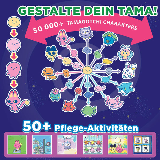 Bandai - Tamagotchi Heaven Earth - Virtual pet to care for - Tamagotchi interactive toy in German, Zoom - Earth model in pink and green - Toy for kids ages 6 and up - 43421