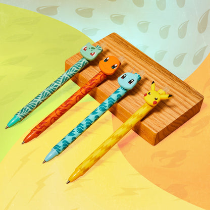 Pokemon Erasable Ballpoint Pen Kids 4-Pack Set Blue Ink Pikachu Rollerball with Eraser School Gifts for Boys and Girls
