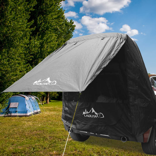 GJCrafts tailgate tent for car, with mosquito net, windproof, sunshade, waterproof car camping tent/fishing tent for various SUV models outdoor camping, fishing, beach