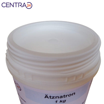 Centra24 Sodium hydroxide, beads, 1 KG in can, caustic soda, lye beads, stripping, lye, soap, cleaner, caustic soda, NaOH, soap sodium, industry, laboratory, pipe cleaner