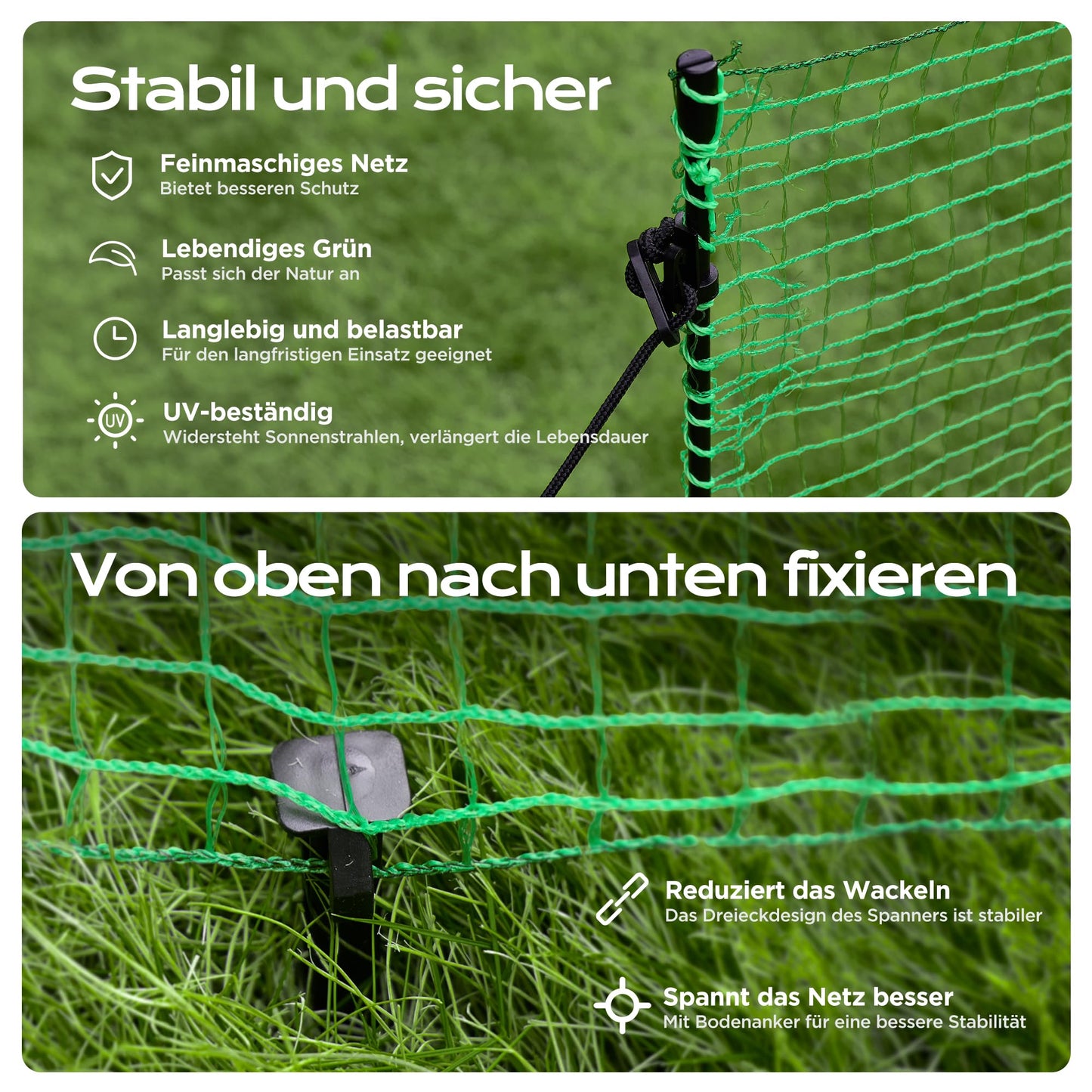Signstek electric fence, portable fence 90 cm tall, 25m long, 15 stakes, garden net, camping fence, chicken fence, dog fence, barricade fence, stake fence, boundary fence.