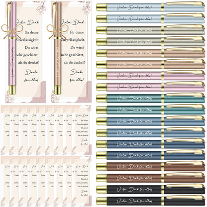 Nezyo 18 Sets Appreciation Gifts for Employees Thank You Gifts for Colleagues Inspiring Pen with Bookmark Card Motivational Gift to Give Team Colleague (Praise)