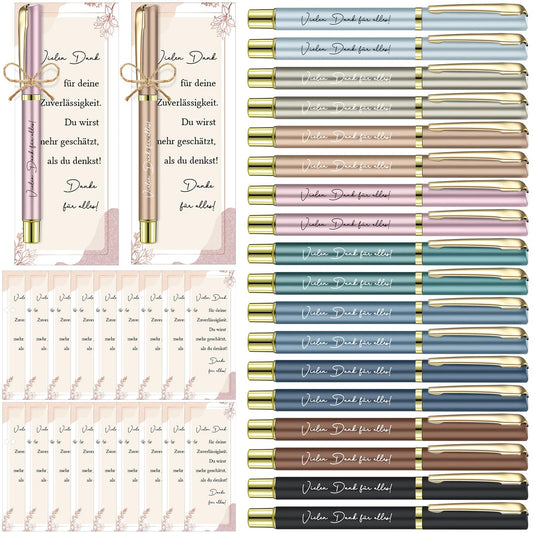 Nezyo 18 Sets Appreciation Gifts for Employees Thank You Gifts for Colleagues Inspiring Pen with Bookmark Card Motivational Gift to Give Team Colleague (Praise)
