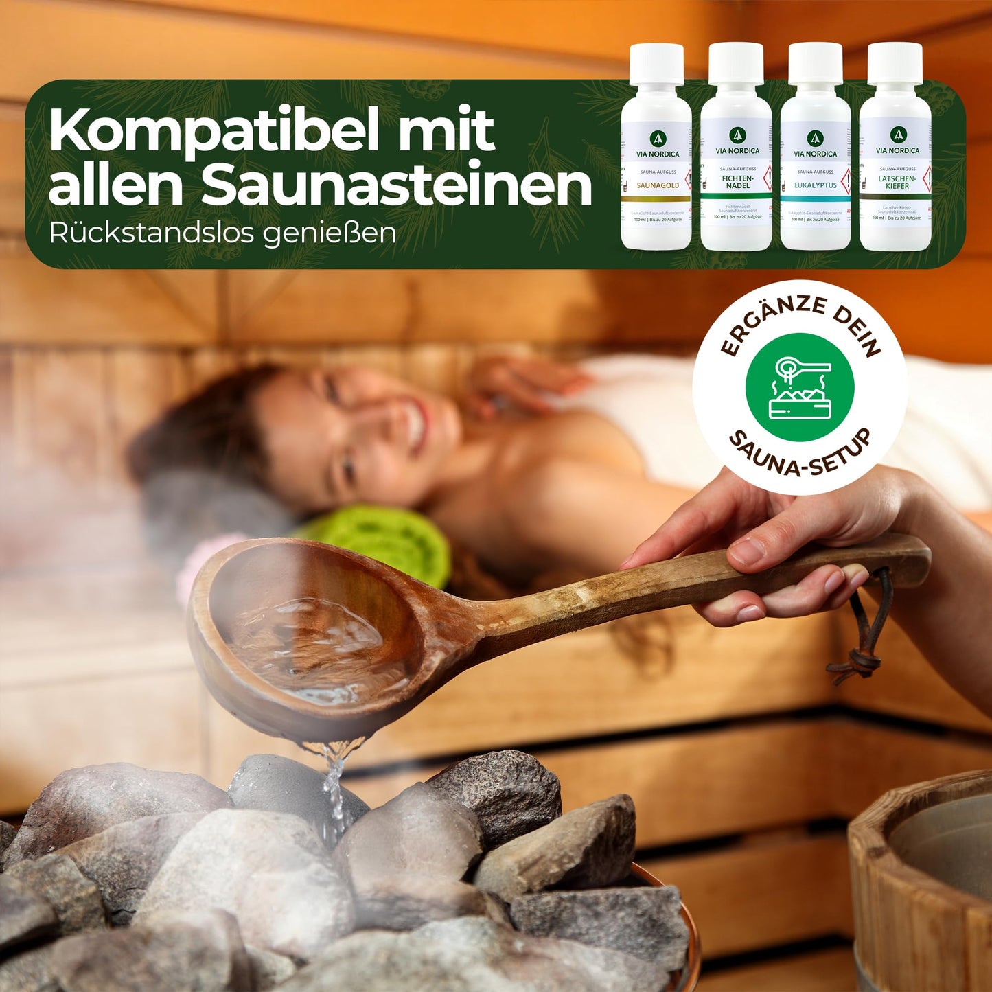 VIA NORDICA Sauna infusion set [BreathEasy complex formula] Sauna scents & essential oils - Great sauna infusion trial set, sauna oil sauna scent sauna accessories wellness infusion scent oil - Set Bio Breathe Freely