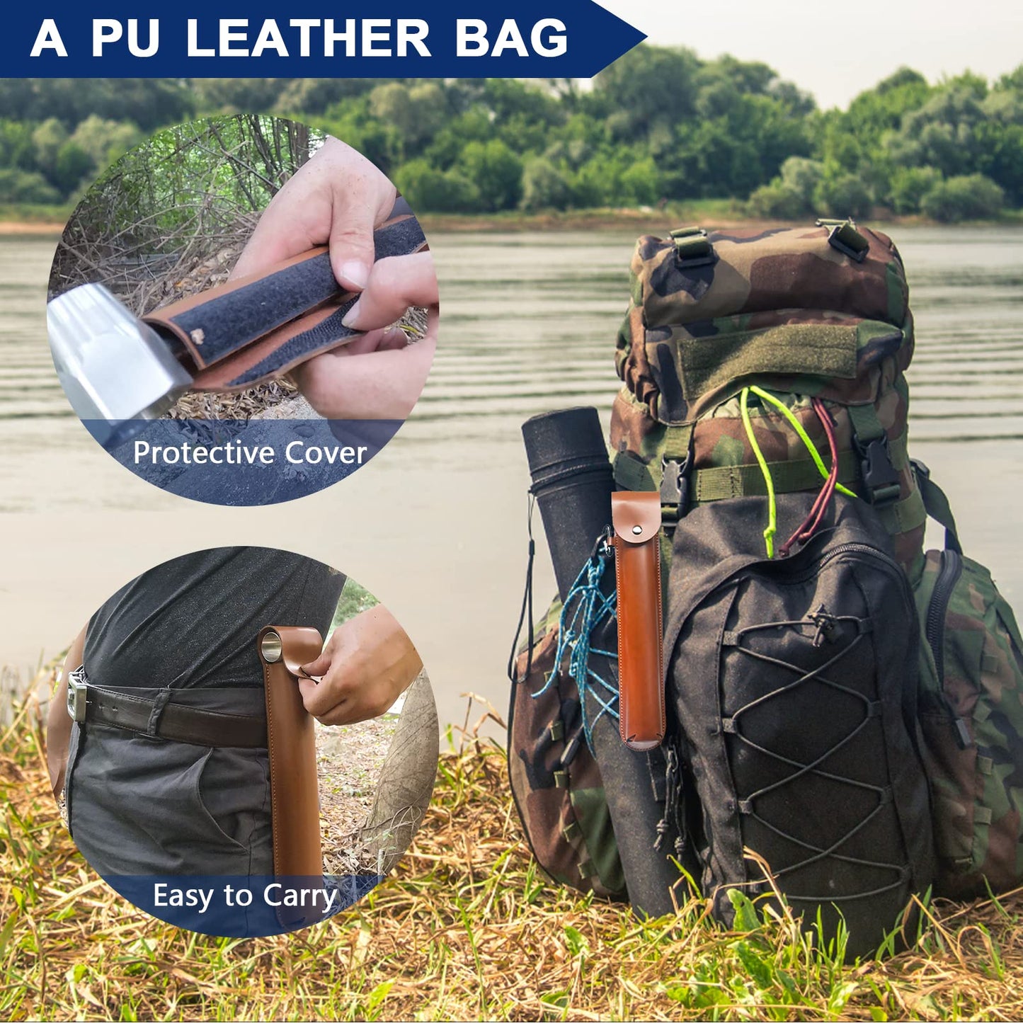 Hand drill Bushcraft Manual screwdriver, Hand drill Outdoor Auger Bushcraft with Holster & Blow Fire Tube, Wood drill Scotch Eye for outdoor/camping/bushcraft settlers.