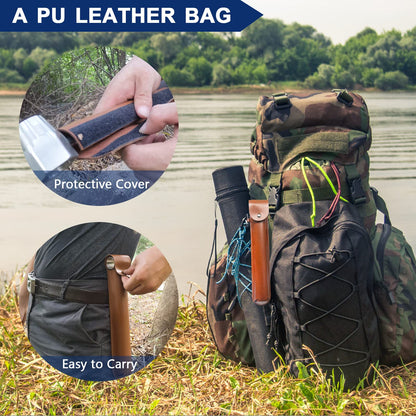 Hand drill Bushcraft Manual screwdriver, Hand drill Outdoor Auger Bushcraft with Holster & Blow Fire Tube, Wood drill Scotch Eye for outdoor/camping/bushcraft settlers.