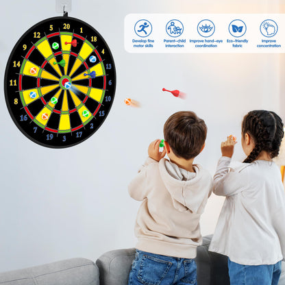 29" Double-sided Dart Board Kids Game with 12 sticky balls, 6 darts, throwing game, indoor/outdoor sport fun party game, toy, birthday gifts for 3 4 5 6 7 8 9 10-12 year old boys girls