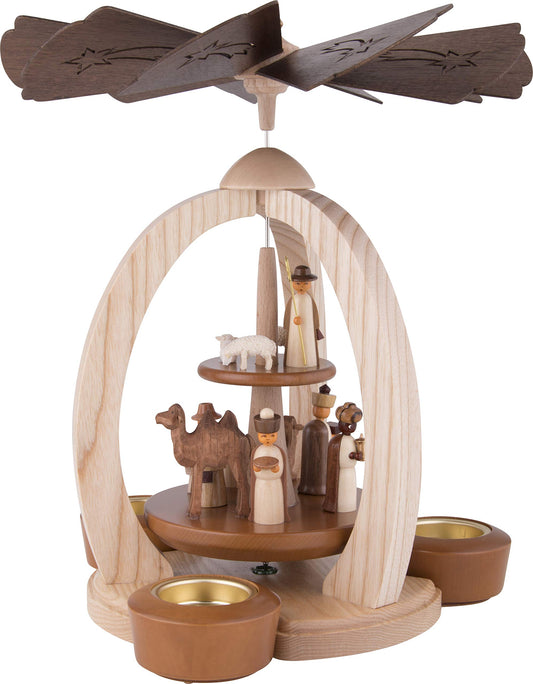 2-story Christmas pyramid Christ's birth Exclusive - 28 cm - 100% Erzgebirge Pyramid
