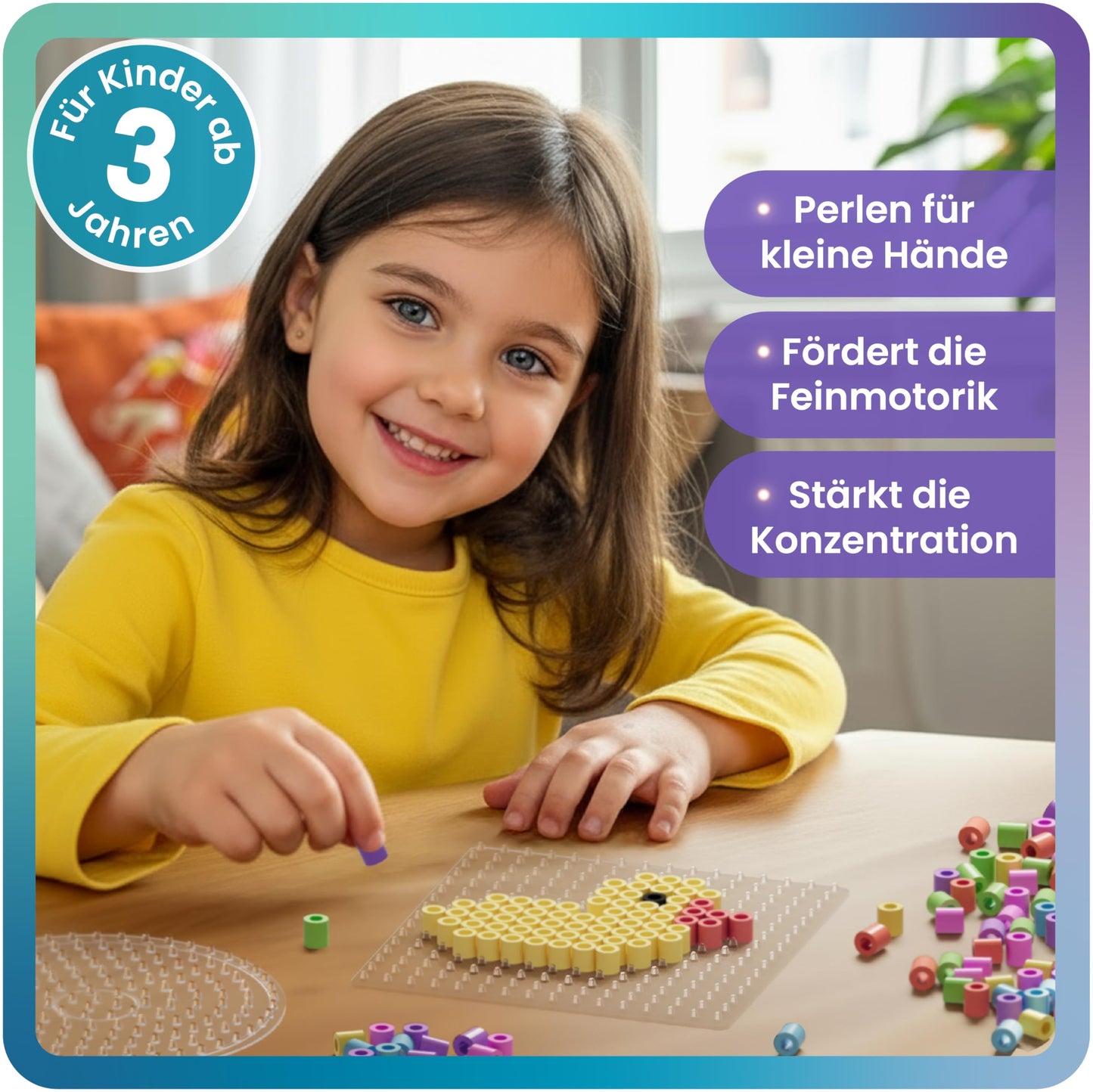 Smowo® Large 10mm Fuse Beads 2000 Pieces for Kids Ages 3 and Up - 6 Pastel Colors XL Beads - Creative Bead Set