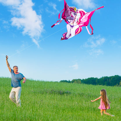 JOYIN Unicorn Kite, dragon kites for kids and adults, large 43.3'' beach kite for outdoor games and activities, gifts for girls.