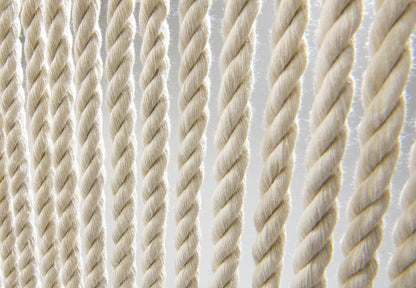 Kobolo rope curtain MARITIME | 90x185 cm | 54 strands | beige | decorative, handmade door curtain | maritime string curtain as a fly screen & privacy for balcony, terrace & windows