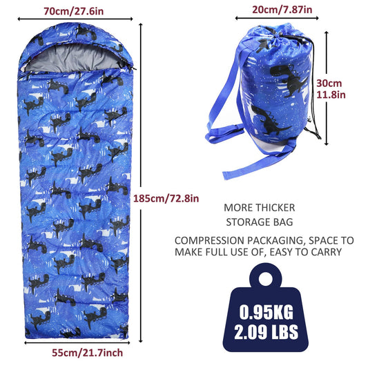 Tuphen Unisex Baby Kids Sleeping Bag, Blue-Teen