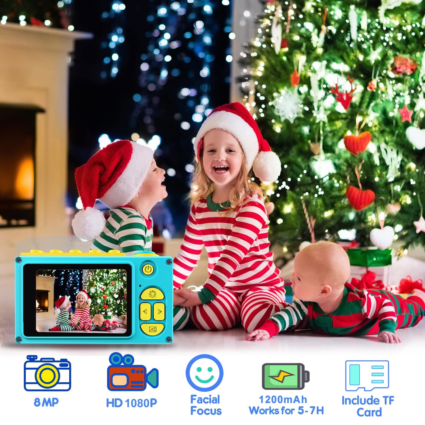 ShinePick Camera for Kids, 2" LCD Display 1080P HD Kids Camera with 32GB TF Card, Waterproof Children's Camera for Boys and Girls (Blue)