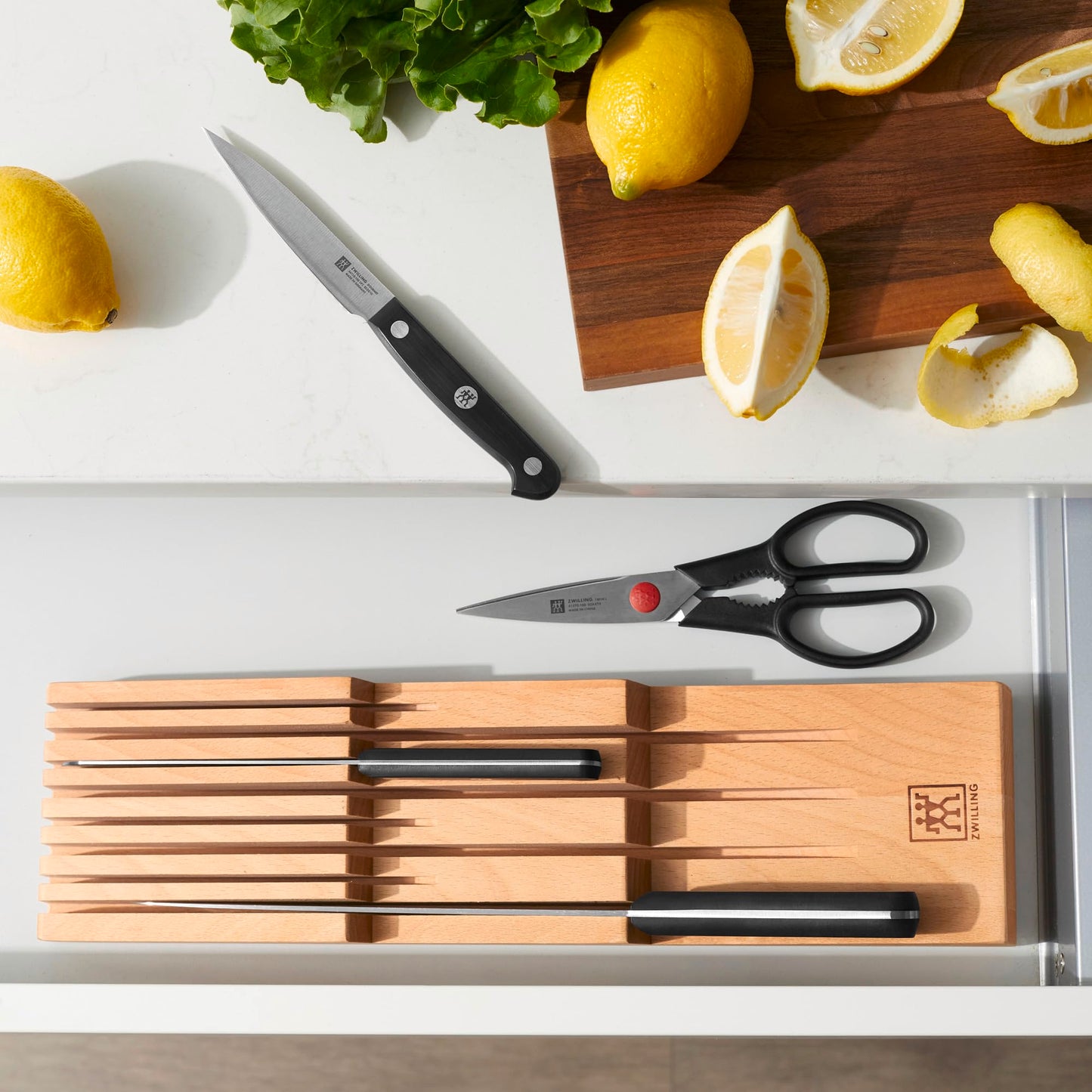 ZWILLING Knife Tray for Drawers, Drawer Insert, For 8 knives, 41 x 10.8 x 4.8 cm, Wood, Brown