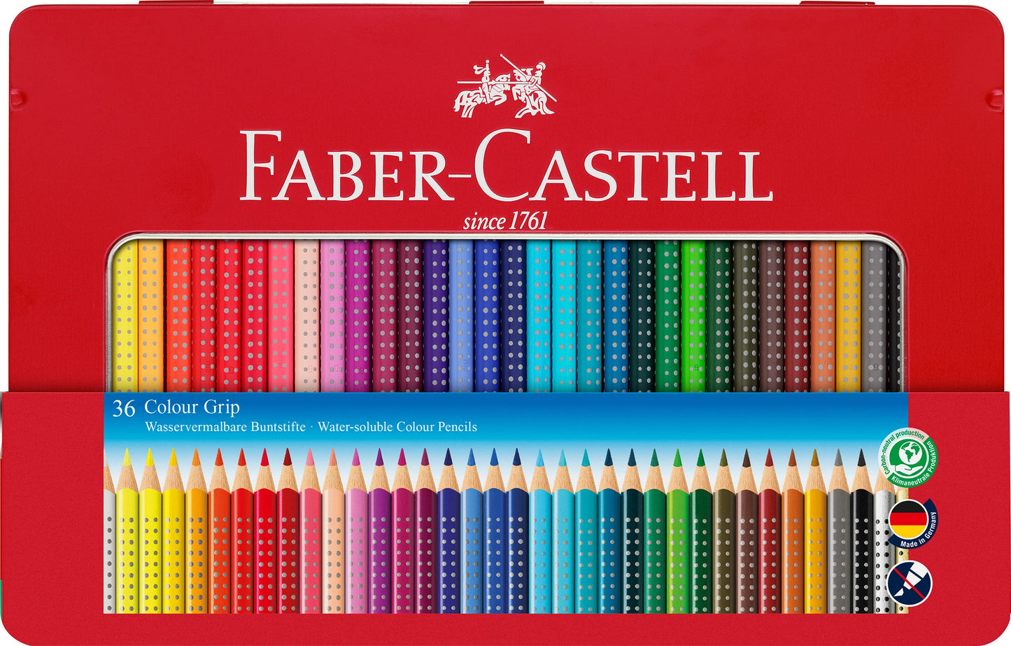 FABER-CASTELL 112435 - Colored pencils Colour Grip 2001, 36 pieces metal case