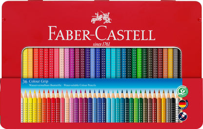FABER-CASTELL 112435 - Colored pencils Colour Grip 2001, 36 pieces metal case