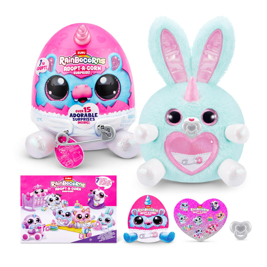 Rainbocorns, Adopt-A-Corn Surprise (Bunny) by ZURU. Plush toy, collector's plush, baby, surprise eggs for girls & kids.