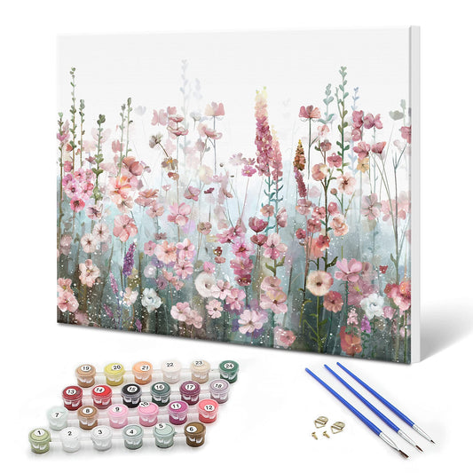 SUMGAR Paint by Numbers Flowers for Adults Colorful DIY Oil Canvas Painting Set for Beginner Senior Acrylic Painting Home Decor 40x50cm with Frame for Christmas Couple Friend Gift