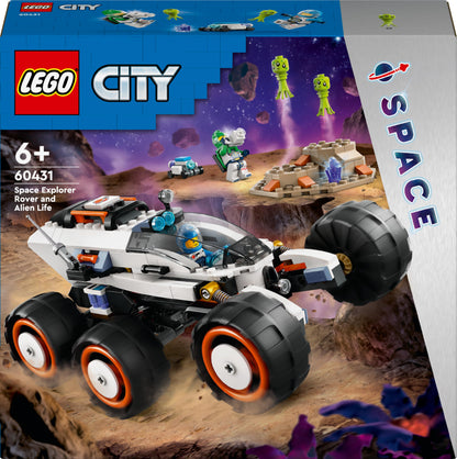 LEGO City Space Rover with Aliens, Car Set with Robot and Alien Toy Figures & City Blue Monster Truck, Off-Road Car Toy, Vehicle Set with Racing Driver Minifigure