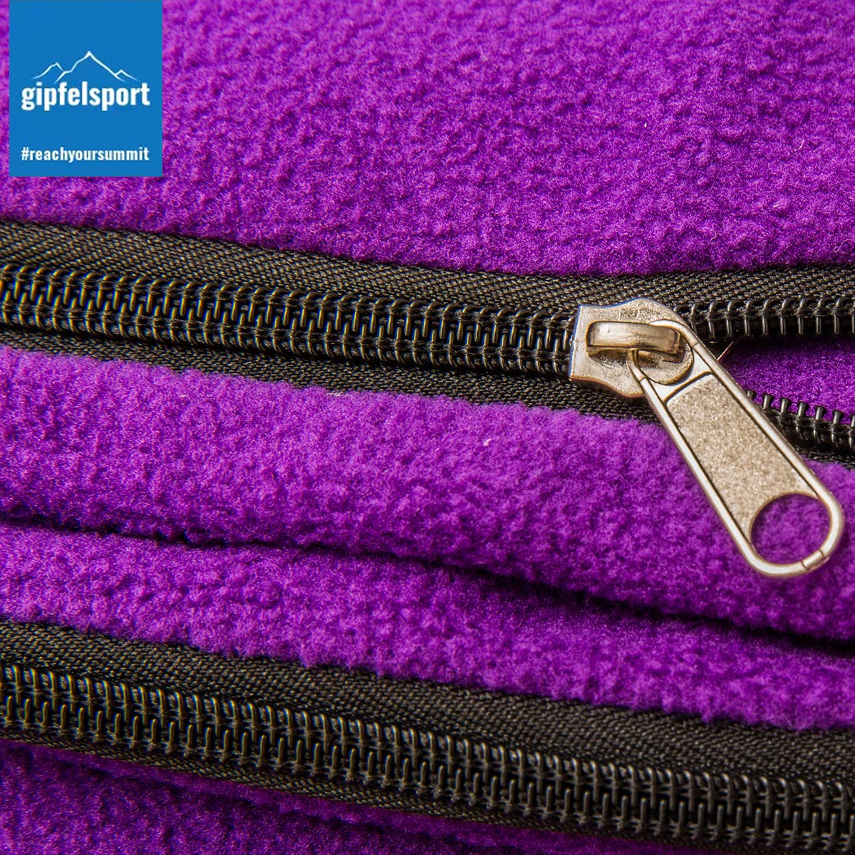 Microfiber fleece blanket with sleeping bag function I Size 185 x 150cm, 690g I Microfiber camping blanket sleeping bag I purple