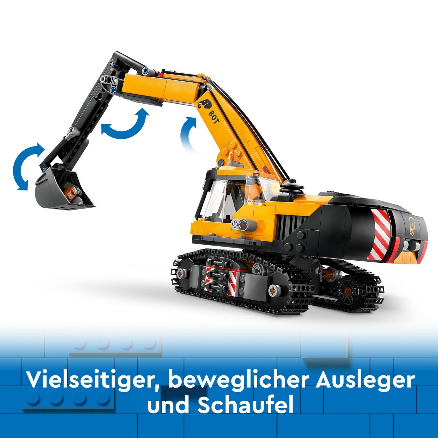 LEGO City Crawler Excavator, toy excavator for kids aged 8 and up, construction toy with excavator model, buildable truck with accessories, and 3 minifigures 60420