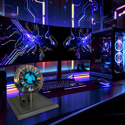 Lonyiabbi 1:1 Arc Reactor MK1 Model LED Light Vibration Sensing Control USB Interface Finished Product Display Box Toys Gift