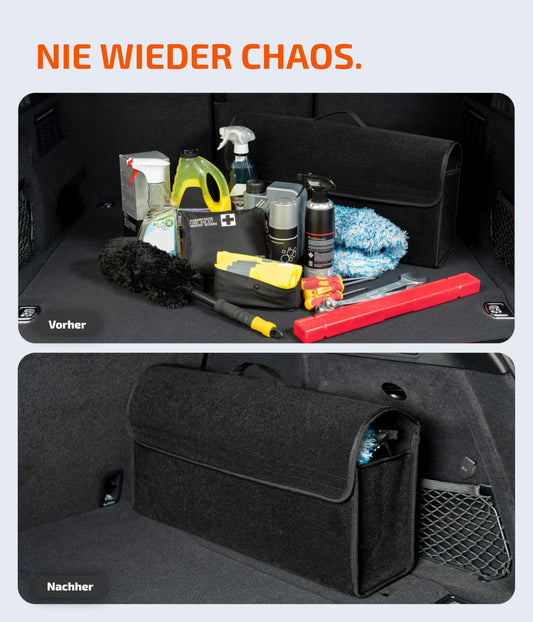 LIONSTRONG Car Trunk Organizer [PREMIUM FELT] - Foldable - Non-Slip with Velcro straps for attachment - Tool bag - Car accessories - Universally suitable for all cars.