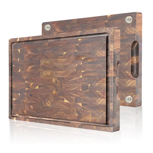 COCOBOSS Cutting Board Wood Large 42x30x2.5cm, Wooden Cutting Board, Kitchen Board, made of Acacia Wood PREMIUM for Kitchen, Kitchen Wood Board, Non-slip Feet XXL