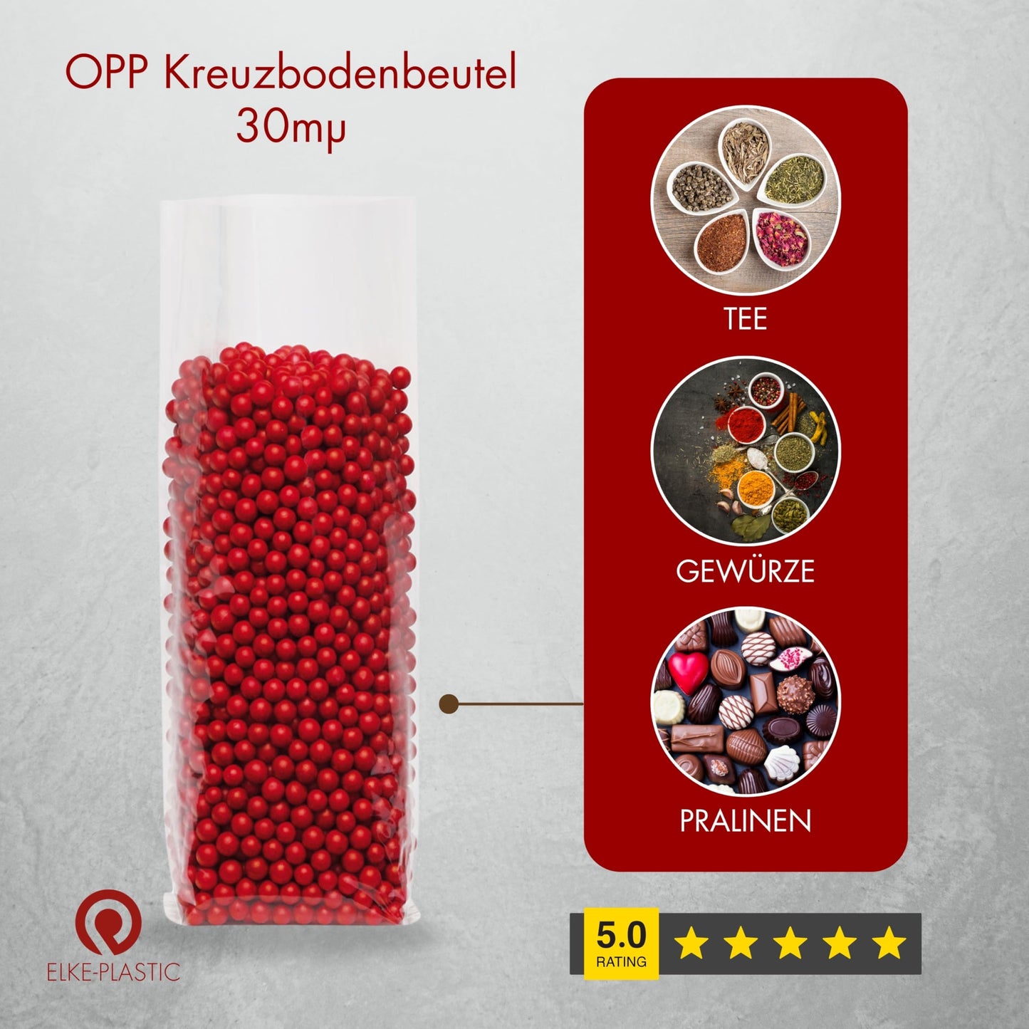 Elke-Plastic OPP flat bottom bag 30µ I 18x30cm I 200 pieces I transparent bottom bag I clear bags I pastry bags I cookie bags I transparent gift bags I cellophane bags