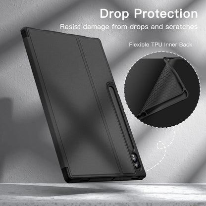 JETech case for Samsung Galaxy Tab S10 Ultra/Tab S9 Ultra 14.6 inches with S Pen holder, slim folio stand tablet case, multi-angle viewing (Graphite Black)