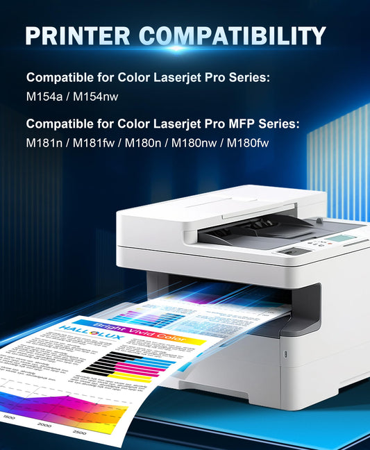 HP 205A Toner - Compatible for HP MFP M181fw, Color Laserjet Pro MFP M180n (Black, Cyan, Yellow, Magenta, 4-pack)
