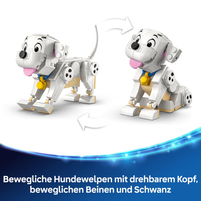 LEGO | Disney Lucky & Penny 101 Dalmatians - Puppies Playset - Animal figures with movable heads, legs & tails - Bones & TV - Gift for girls aged 6+ - 43271