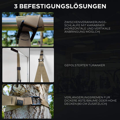 Infinitsports - Elite suspension trainer set with 3 anchoring solutions (including door anchor), premium sling trainer/suspension trainer for home and on the go.