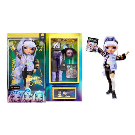 Rainbow High 578437 Vision Royal Three K Pop Fashion Doll, Tessa Park, includes 2 Mix and Match Designer Outfits with Microphone, Headset, and Band Merchandise. Perfect for kids ages 6+. Multicolored.