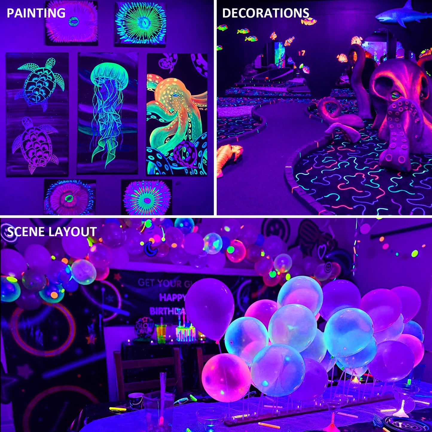 30W LED black light spotlight, NATPOW UV black light floodlight with plug IP66 waterproof black light lamp fluorescence blacklight party light for Halloween aquarium bar neon colors disco (2 pcs)