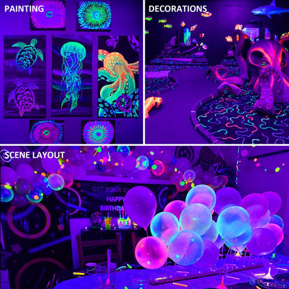 30W LED black light spotlight, NATPOW UV black light floodlight with plug IP66 waterproof black light lamp fluorescence blacklight party light for Halloween aquarium bar neon colors disco (2 pcs)