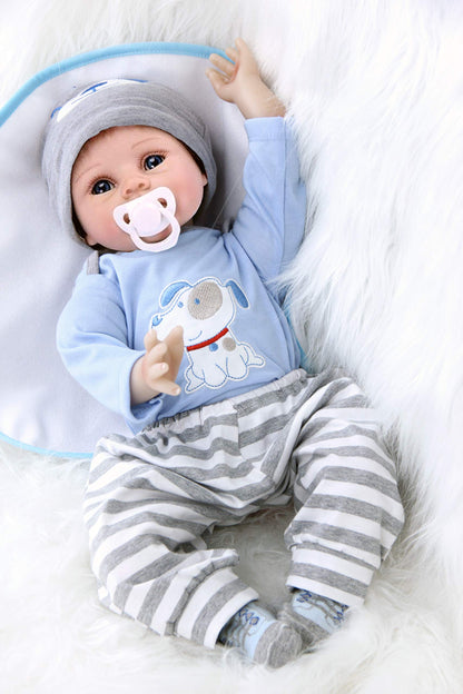 ZIYIUI Reborn Baby 22 inch 55cm Realistic Doll made of Soft Silicone Vinyl - Handmade, Looks like a real baby.