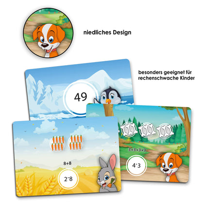 Birdie and Rookie THE ANIMAL MULTIPLICATION TABLE | Playfully learning the times tables | Children's game | Multiplying from 1-100 | Concentration game for kids | For 1-8 players aged 6 and up
