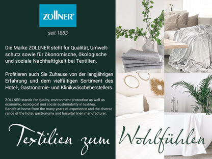 ZOLLNER cuddly blanket in 220x240 cm - cozy and warm throw blanket - washable up to 30°C - white faux fur on grey fleece - hotel quality - Oeko Tex® certified.