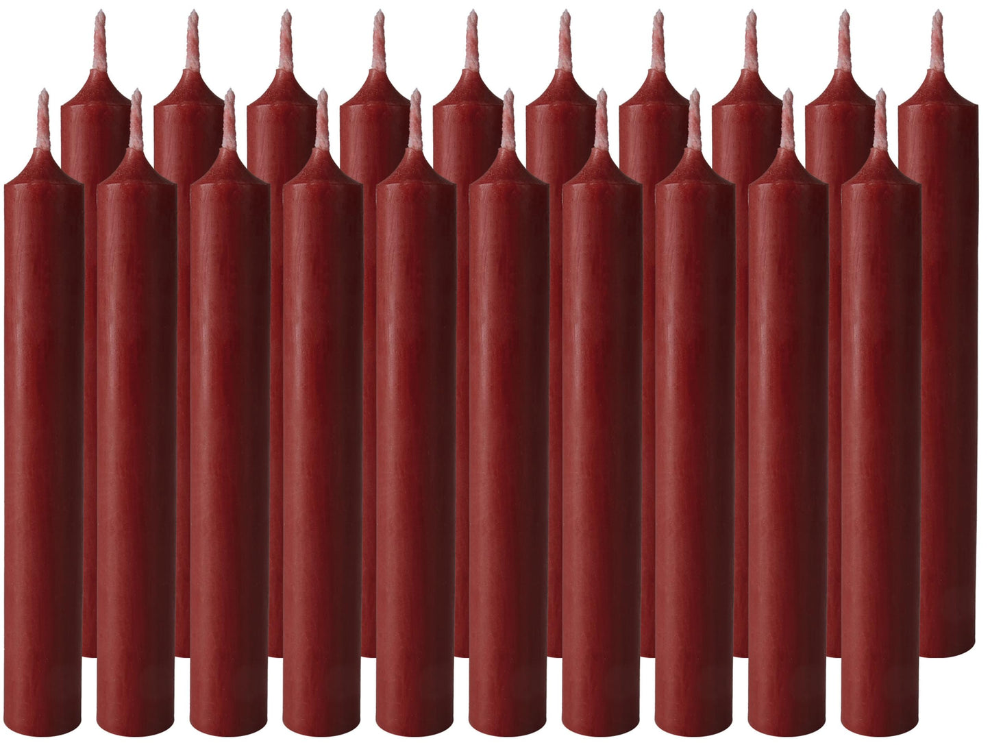 BRUBAKER 100 pack of tree candles wax - Christmas candles pyramid candles tree candles - Dark red